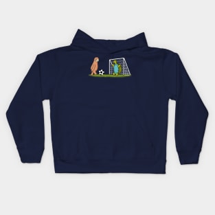 Sloth and turtle football Kids Hoodie